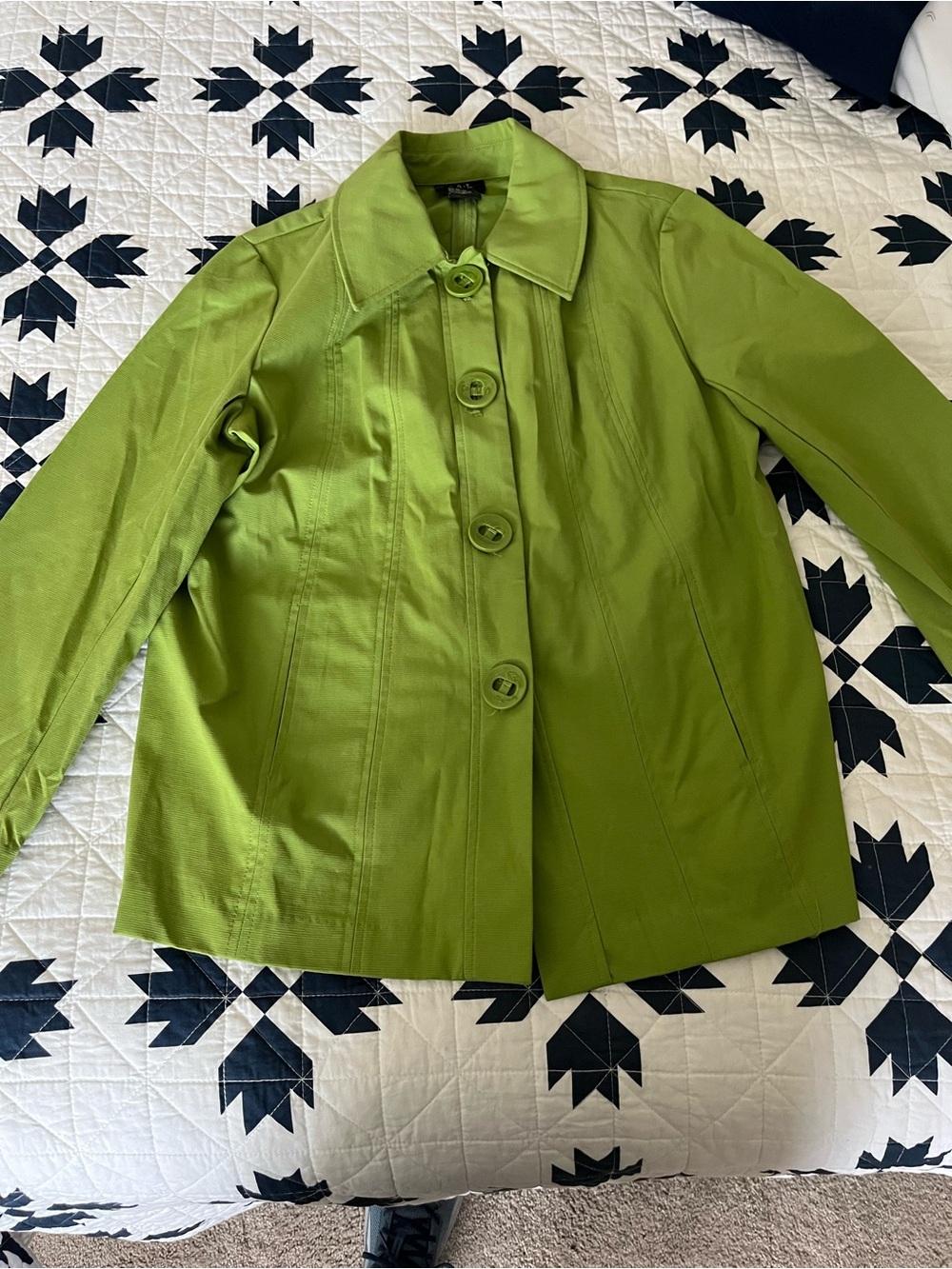 RQT Green Womens Button-Front Lightweight Jacket